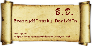 Breznyánszky Dorián névjegykártya